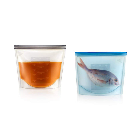 AussieSuperStore Homeware Supplies Reusable Silicone Resealable Microwave Freezer Safe Storage Container Bags Reusable Silicone Resealable Microwave Freezer Storage Container Bags CBSILIFRESHBAGX2D